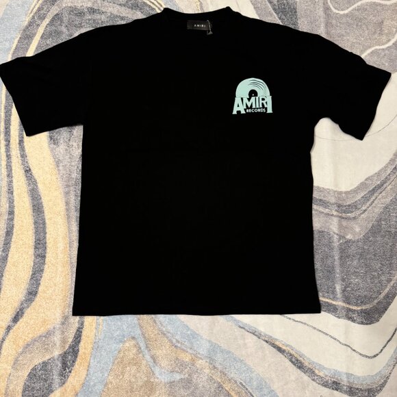 Amiri Records Logo Black Tee Mens Size Large - Picture 1 of 4